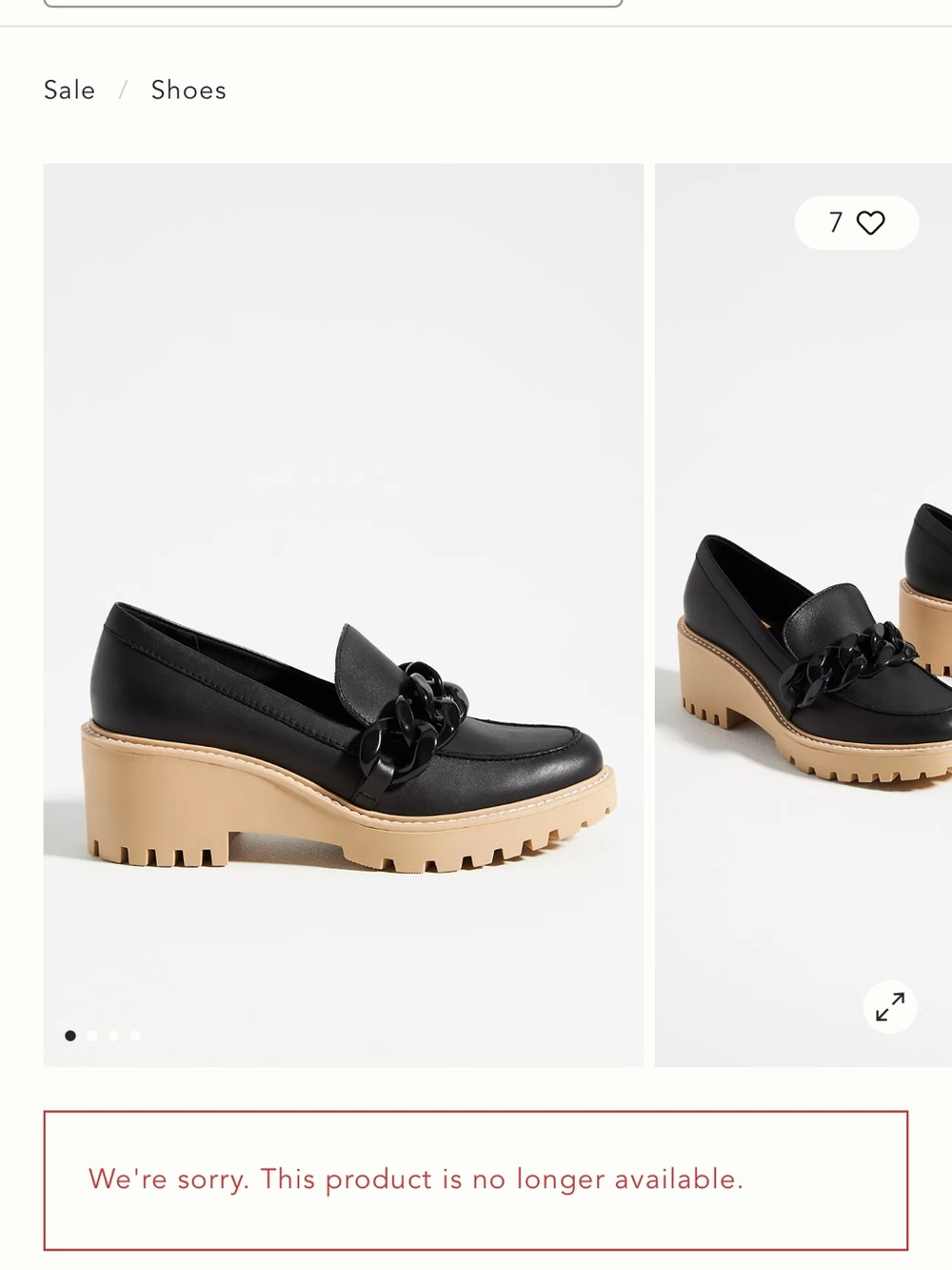 Dolce Vita Black Loafers with Chunky Tan Lug Sole and Chain